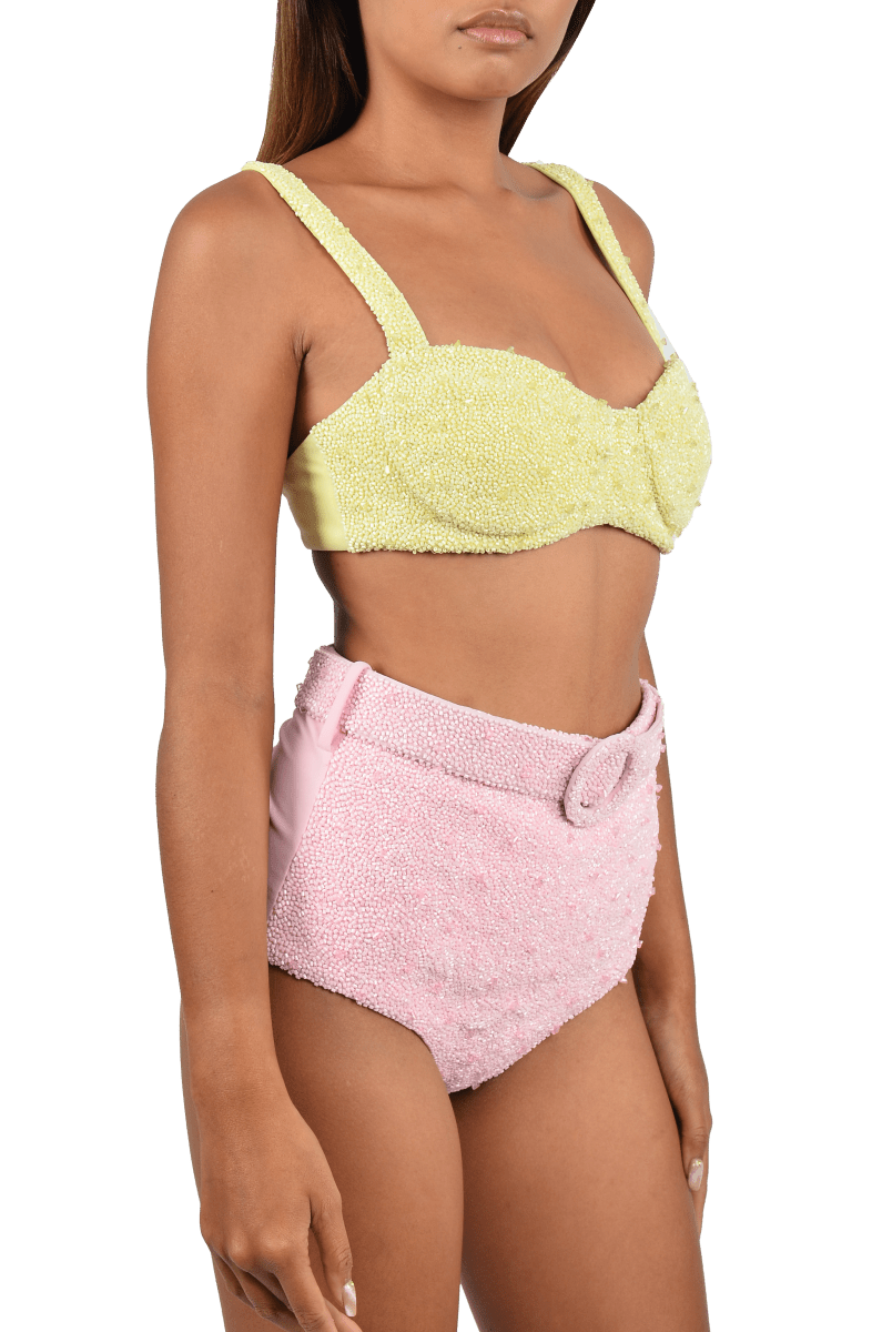 Heidi Hand Beaded Bikini Bottom - Oceanus Swimwear