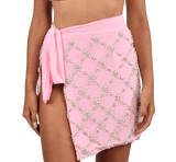 Elani Self Tie Lightweight Sarong Pink - Oceanus Swimwear