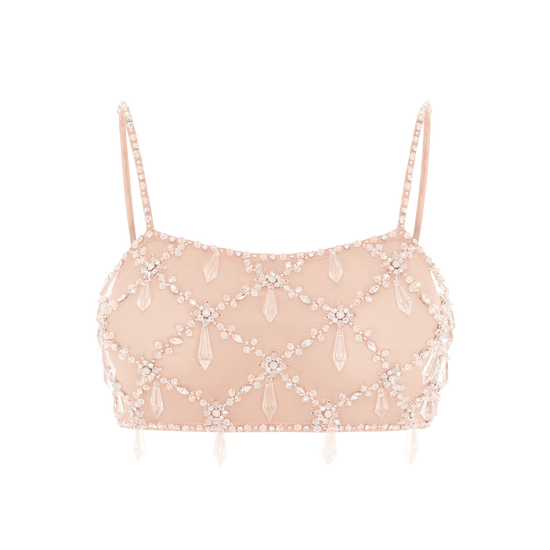 Calliope Luxury Crystal Co - Ord Top Nude - Oceanus Swimwear