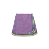 Monni Co - ord Hand Embroidered Crystal Skirt Purple - Oceanus Swimwear