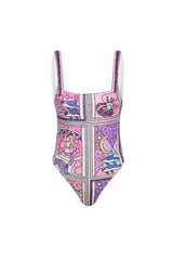 Talia Hand Beaded Multi - Coloured Crystal Swimsuit - Oceanus Swimwear