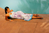 Lobster Hand Beaded Maxi Dress Blue - Oceanus Swimwear