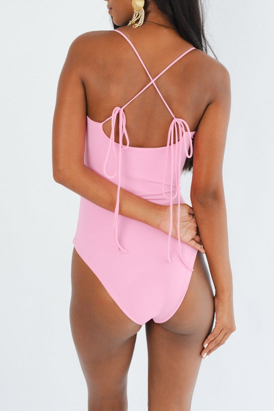 Mirrored Sea One Piece Swimsuit Pink - Oceanus Swimwear