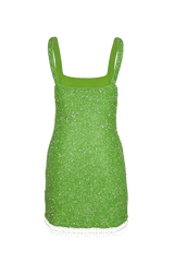 Artemis Green Beaded Tasseled Mini Dress ā Daphne x Oceanus - Oceanus Swimwear