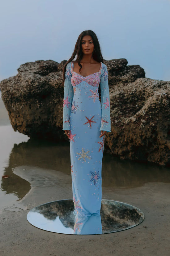 Crescent Shell Bell Sleeve Dress - Oceanus Swimwear