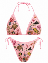 Manta Ray and Turtle Multi color Bikini Bottom