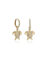 Sea Turtle Sparkle Hoops Earrings