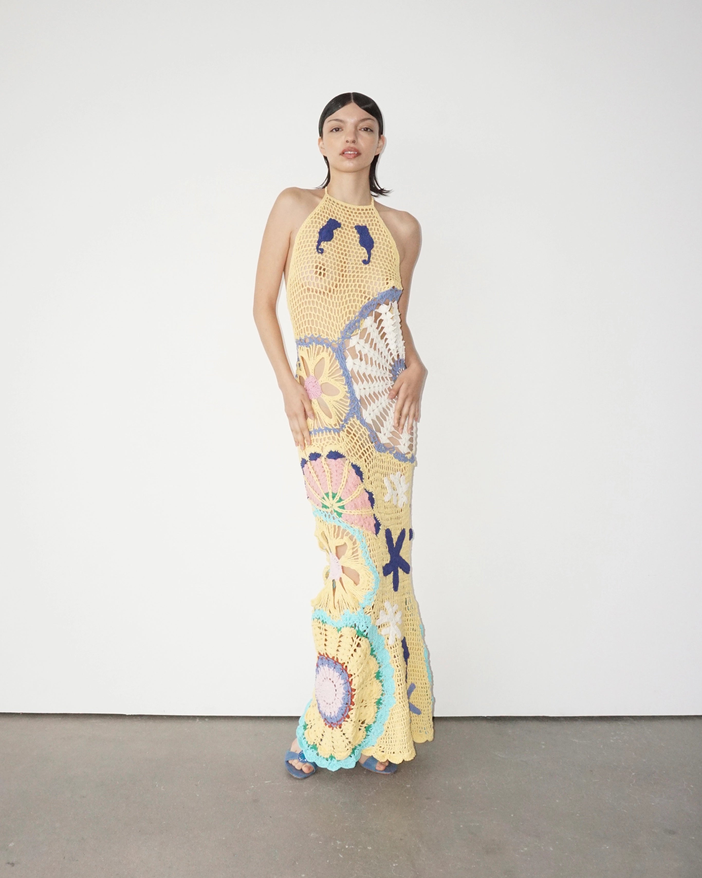 Planet Sea - Lilac Multi Crochet Flower Dress main image 0