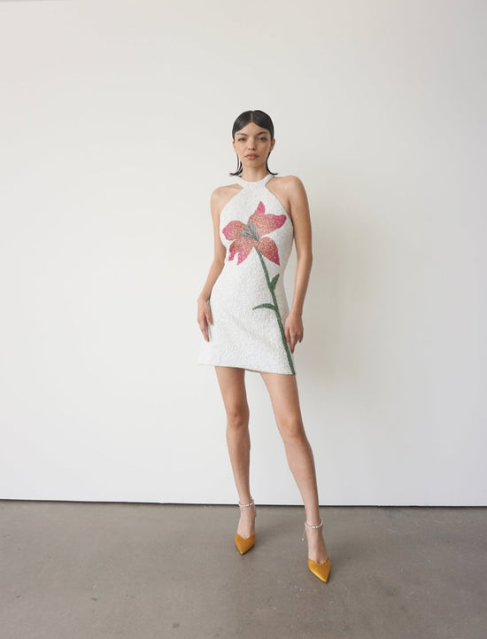 Nola Halter Neck Dress White - Oceanus Swimwear