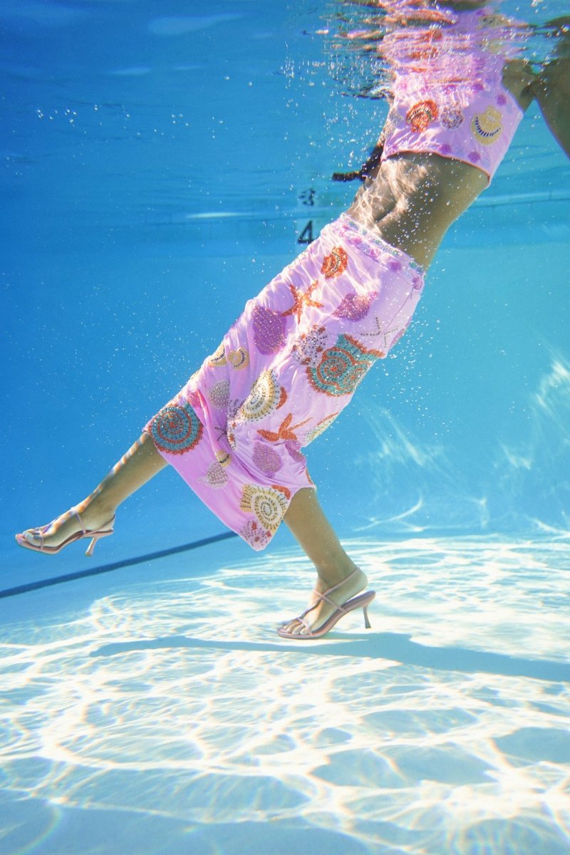 New York Shell Hand - Embroidered Top Pink - Oceanus Swimwear
