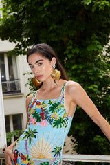 Pandora Luxe Hand Beaded dress Baby Blue - Oceanus Swimwear