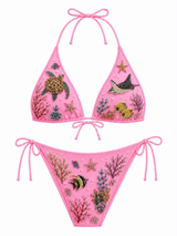 Manta Ray and Turtle Multi color Bikini Bottom
