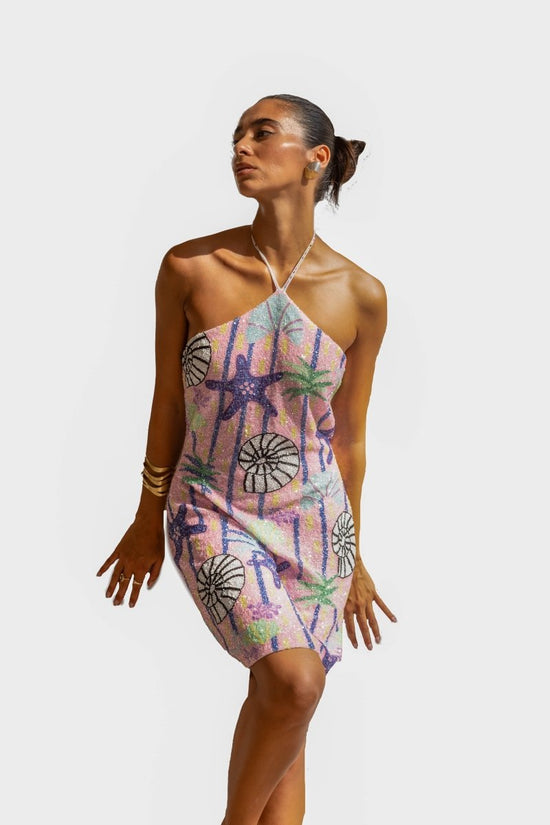 Shell Halterneck Mini Dress - Oceanus Swimwear