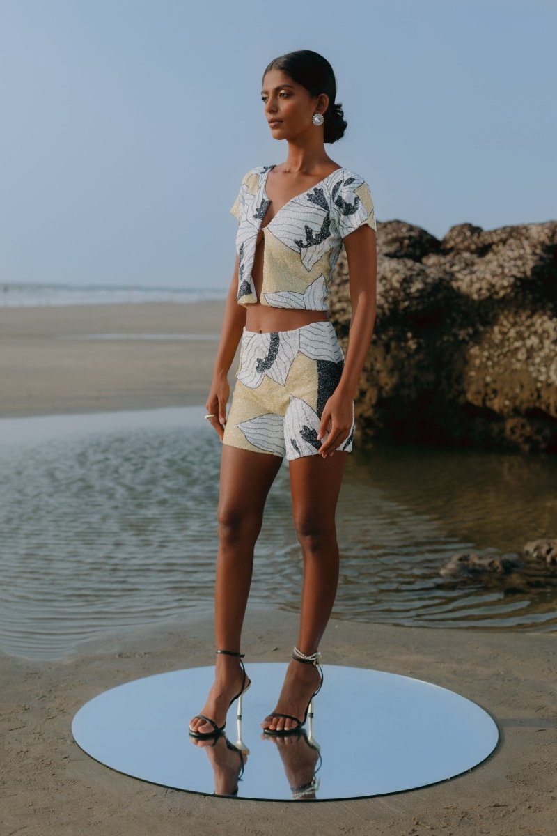 Lily Rose Top in Yellow Oceanus x By Poppy - Oceanus Swimwear