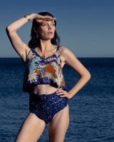 Fish Hand Beaded Top Navy in Stock