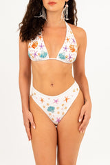 Scarlett Hand Embroidered Luxe Bikini Bottom - Oceanus Swimwear