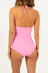 Sirena Cross Over Swimsuit in Pink - Oceanus Swimwear