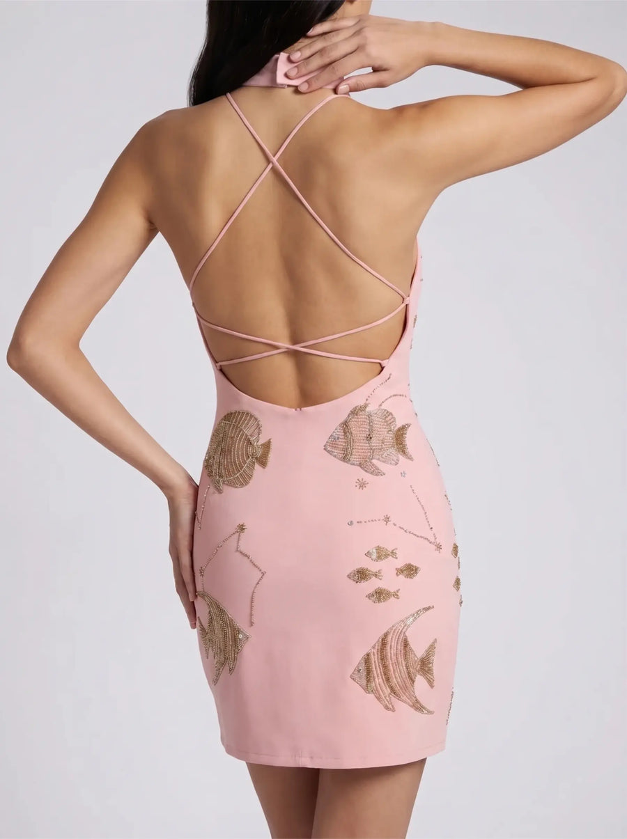 Nina Turtleneck Pink Mini Dress