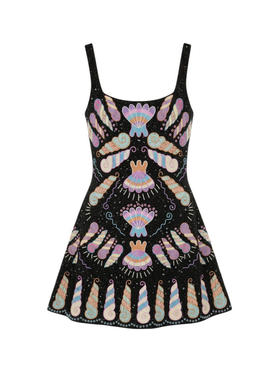 Oceanus x Zandra Rhodes Dreamy Dress Black