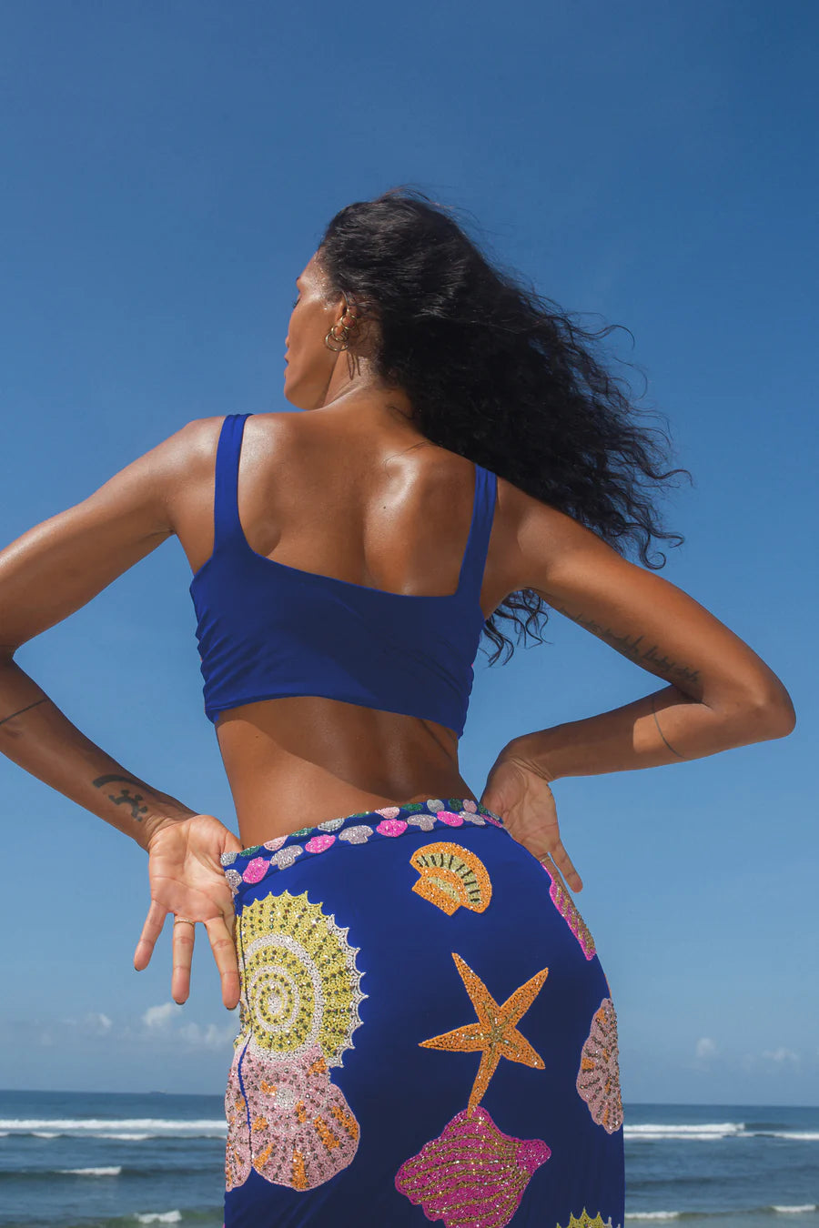 New York Hand - Embroidered Skirt - Oceanus Swimwear