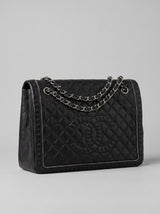 Chanel Black Small Quilted Calfskin Istanbul Accordion Flap Leather Pony-style calfskin