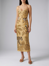 Zola Gold Midi Strap Dress