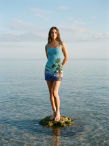 Oceanus x Taylor Nunez Island Blue Mini Dress