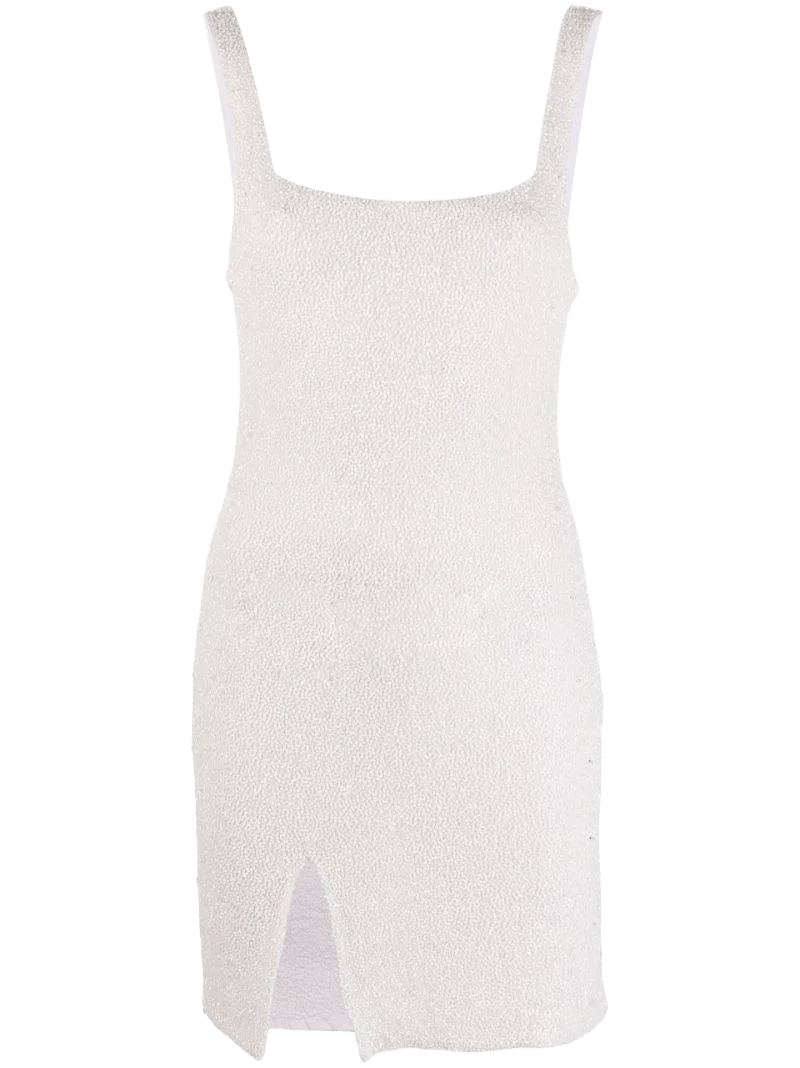 Sofia Designer Dress White - Crystal Embroidery