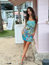 Paradise Safari Beaded Mini Dress