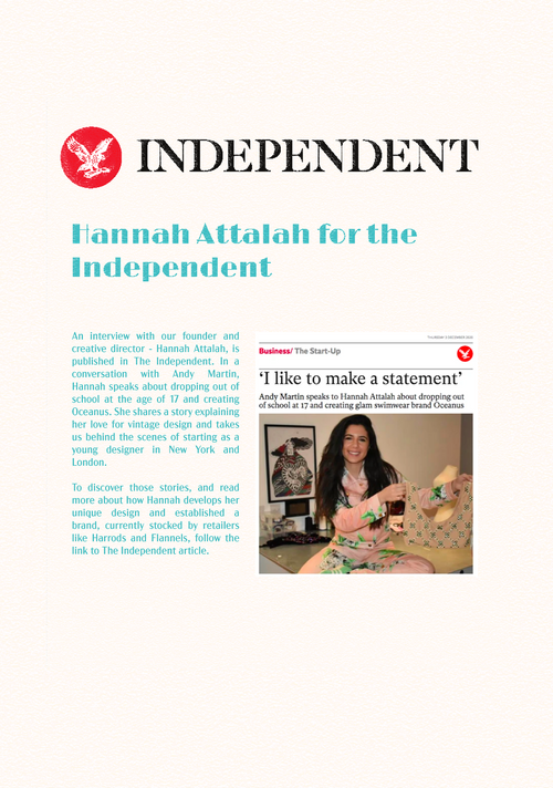 Hannah Attalah for the Independent - Oceanus Swimwear