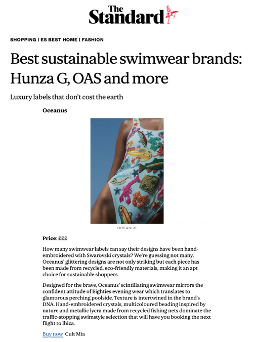 The Evening Standard - Best sustainable swimwear brands