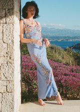 Crescent Shell Long Dress Lilac