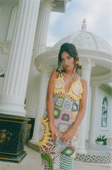 Octavia Crochet Party Dress Multi - Coloured - Oceanus Swimwear