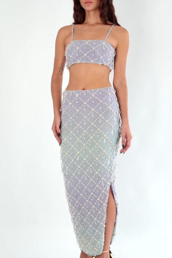 Calliope Luxury Crystal Co-Ord Skirt Ombre