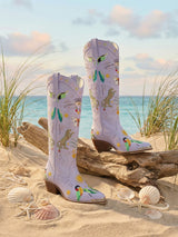 Willow Embroidered Leather Boots Multi Colour