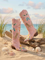 Willow Embroidered Leather Boots Multi Colour