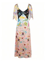 Samantha V Shaped Neckline Multi-Coloured Maxi Dress