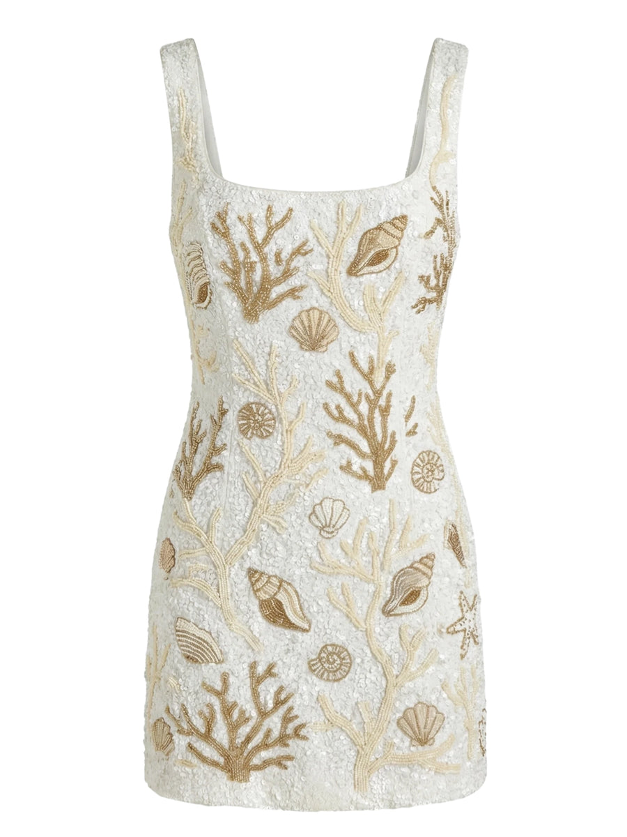 Coral White Mini Dress