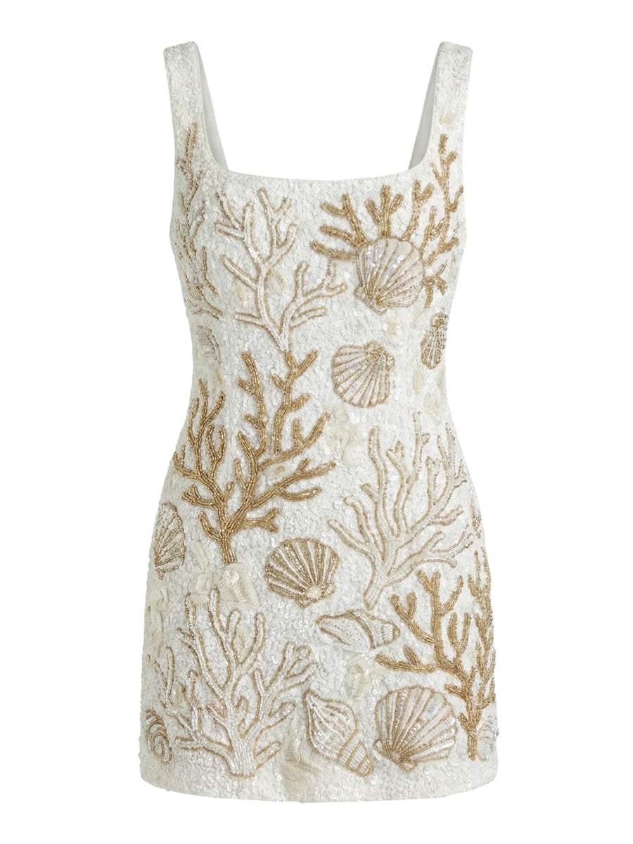 Coral White Mini Dress