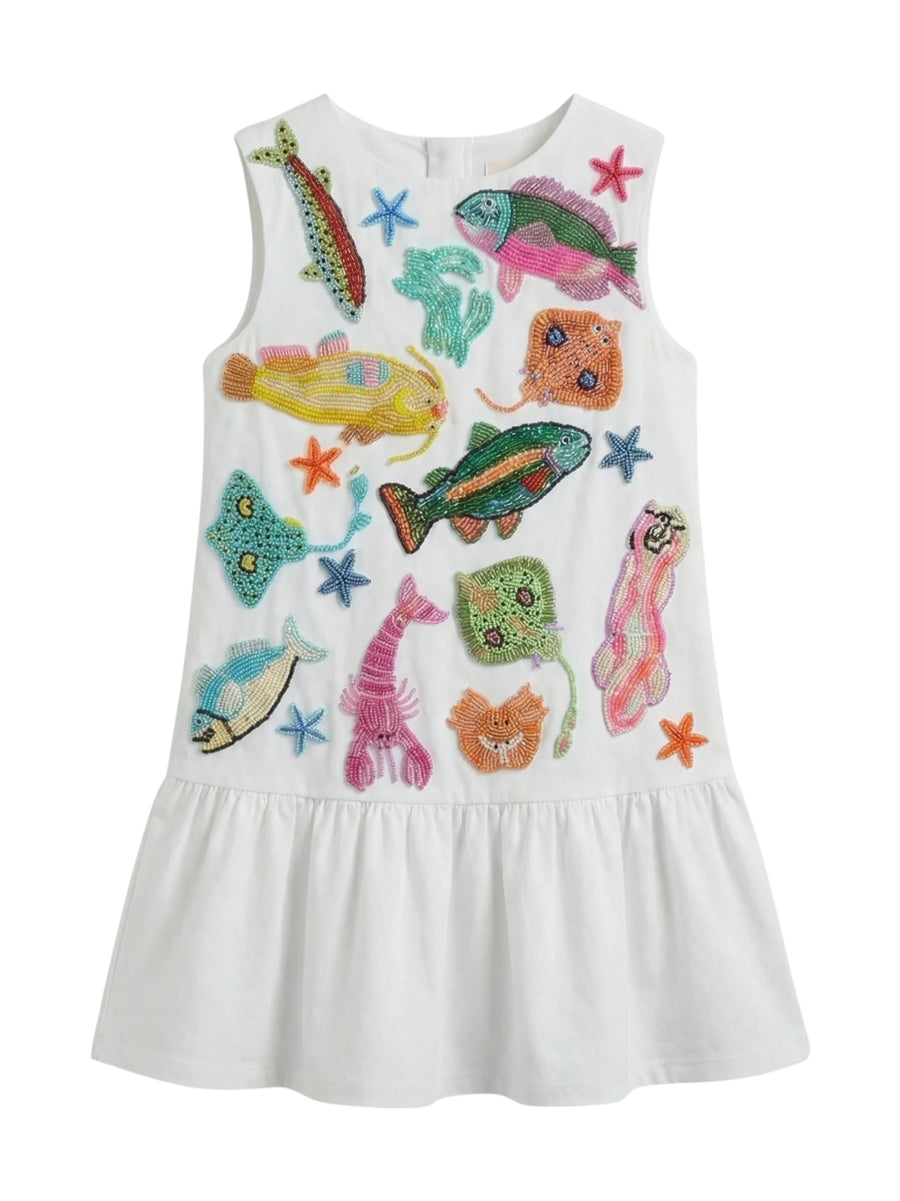 Arizona Big Ruffle Kids Dress Multi Colour