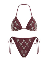 Orion Beaded Burgundy Bikini Top