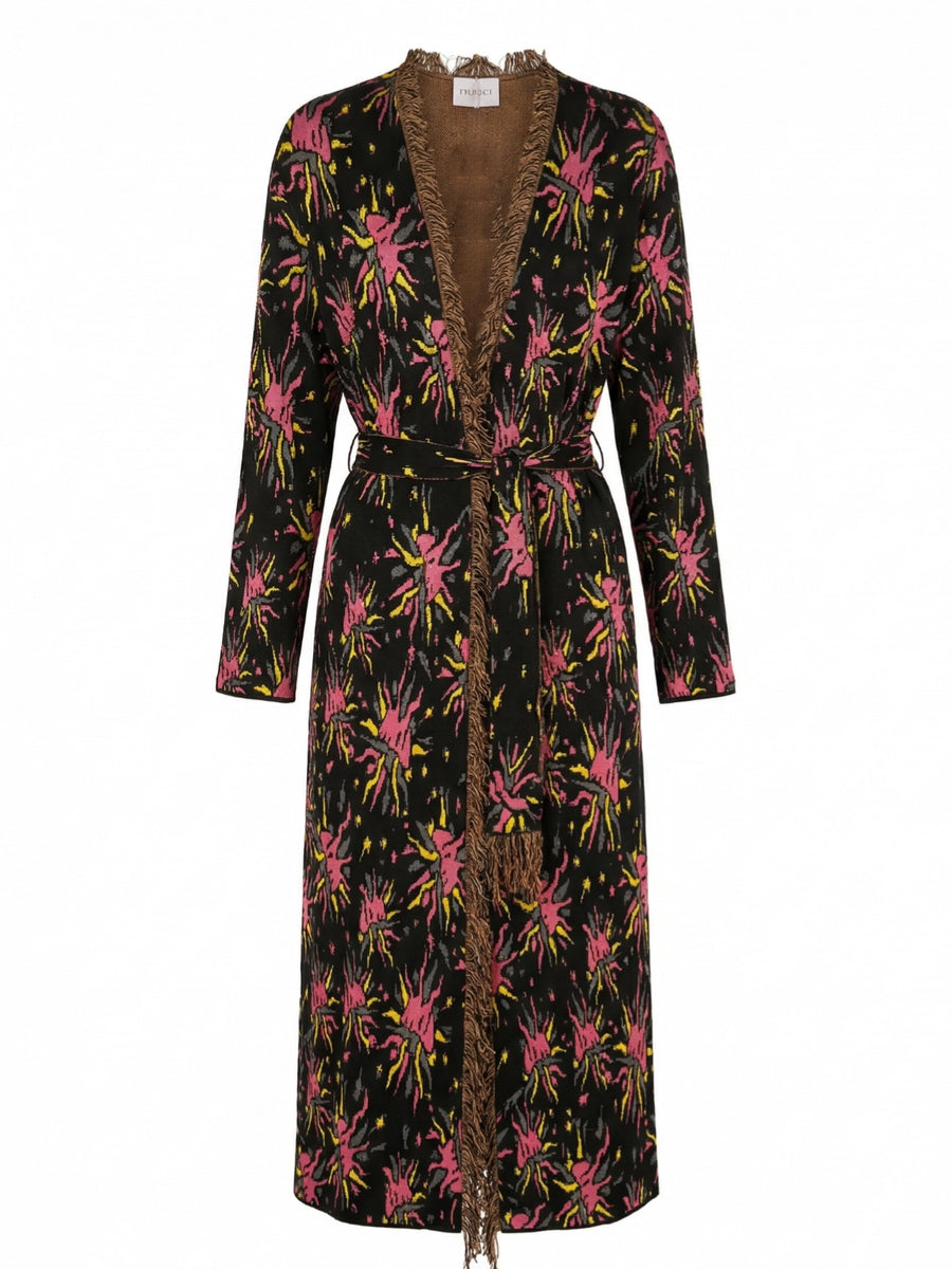 Midnight Bloom Fringe Robe
