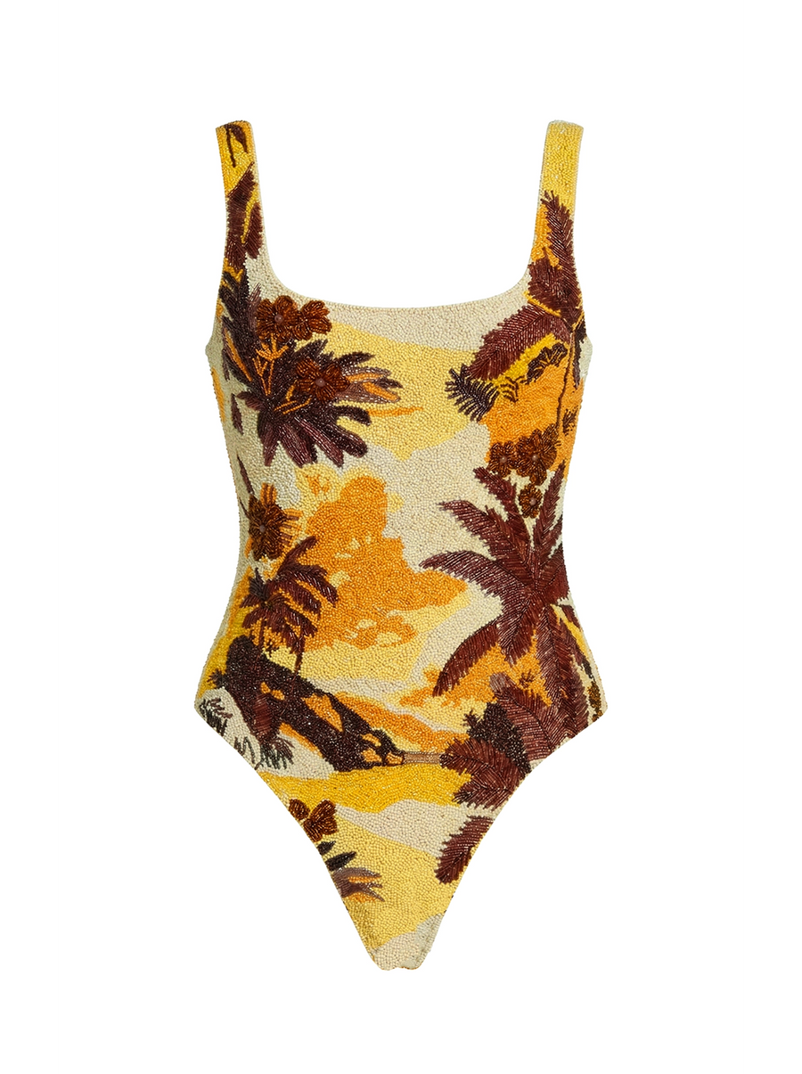 Kulani Kinis x Oceanus Golden Sunset Beaded Body Suit