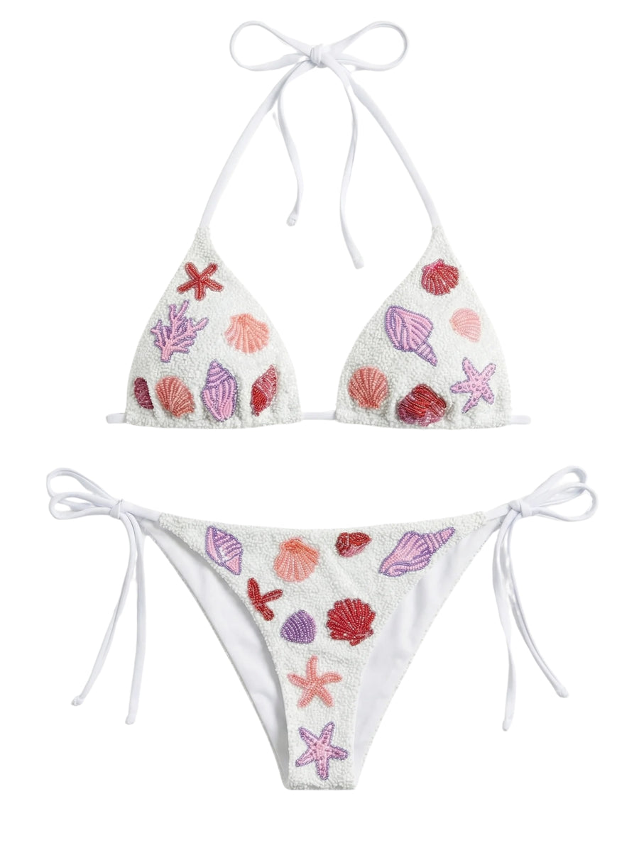 Shell Beaded Bikini Top