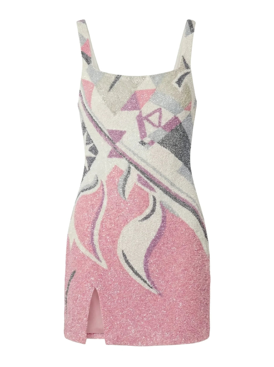 Sofia Hand Beaded Party Dress Multi Color
