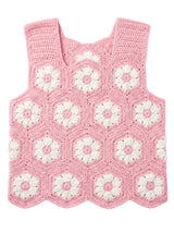 Daisy Bloom Crochet Pink Cardigan