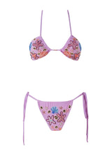 Fia Tropical Hand Embroidered Bikini Bottom Lilac