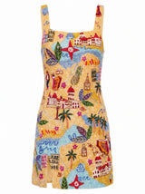 Havana Yellow Beaded Mini Dress