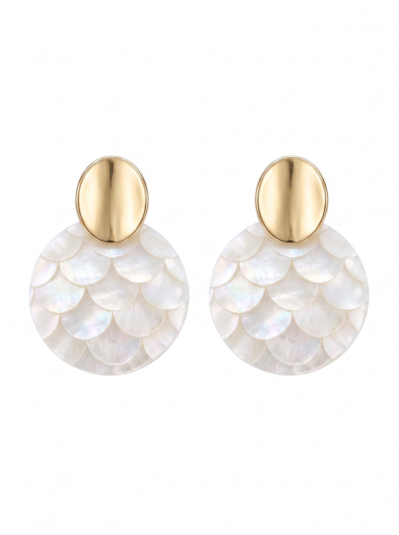 Scale White Gold Earrings