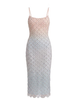Calliope Luxury Hand Embroidered Crystal Pink Blue Ombre Maxi Party Dress